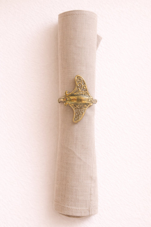 Mantaray Brass Napkin Ring