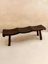 Teak Wood Wave Bench