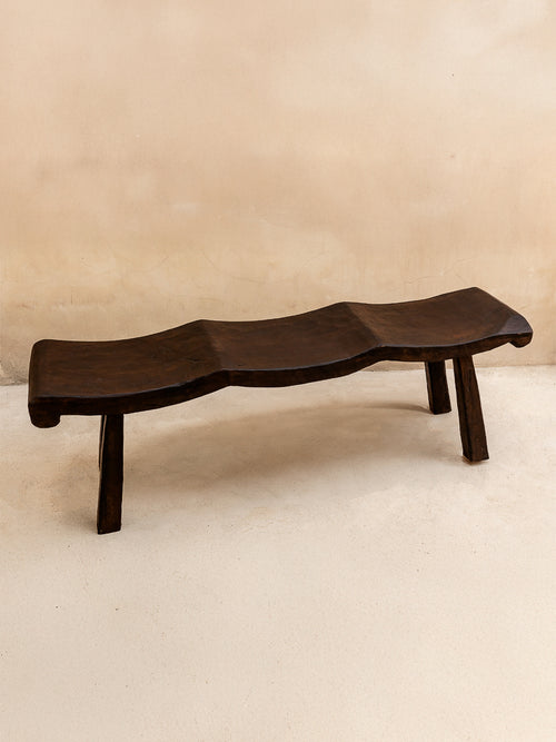 Teak Wood Wave Bench