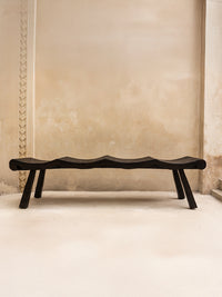Teak Wood Wave Bench